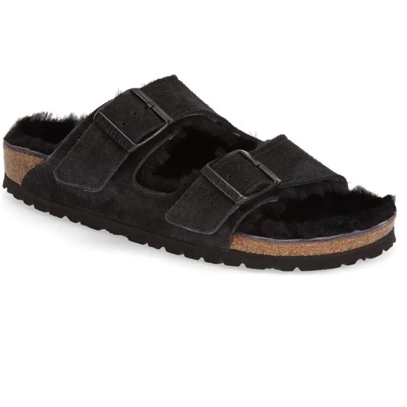 Birkenstock Shoes - Arizona genuine shearling lined slide sandal
